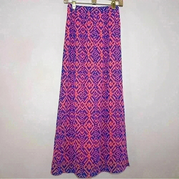 Forever 21 Maxi Skirt, Size S, Orange & Blue Pattern in Excellent Condition. - Picture 1 of 4